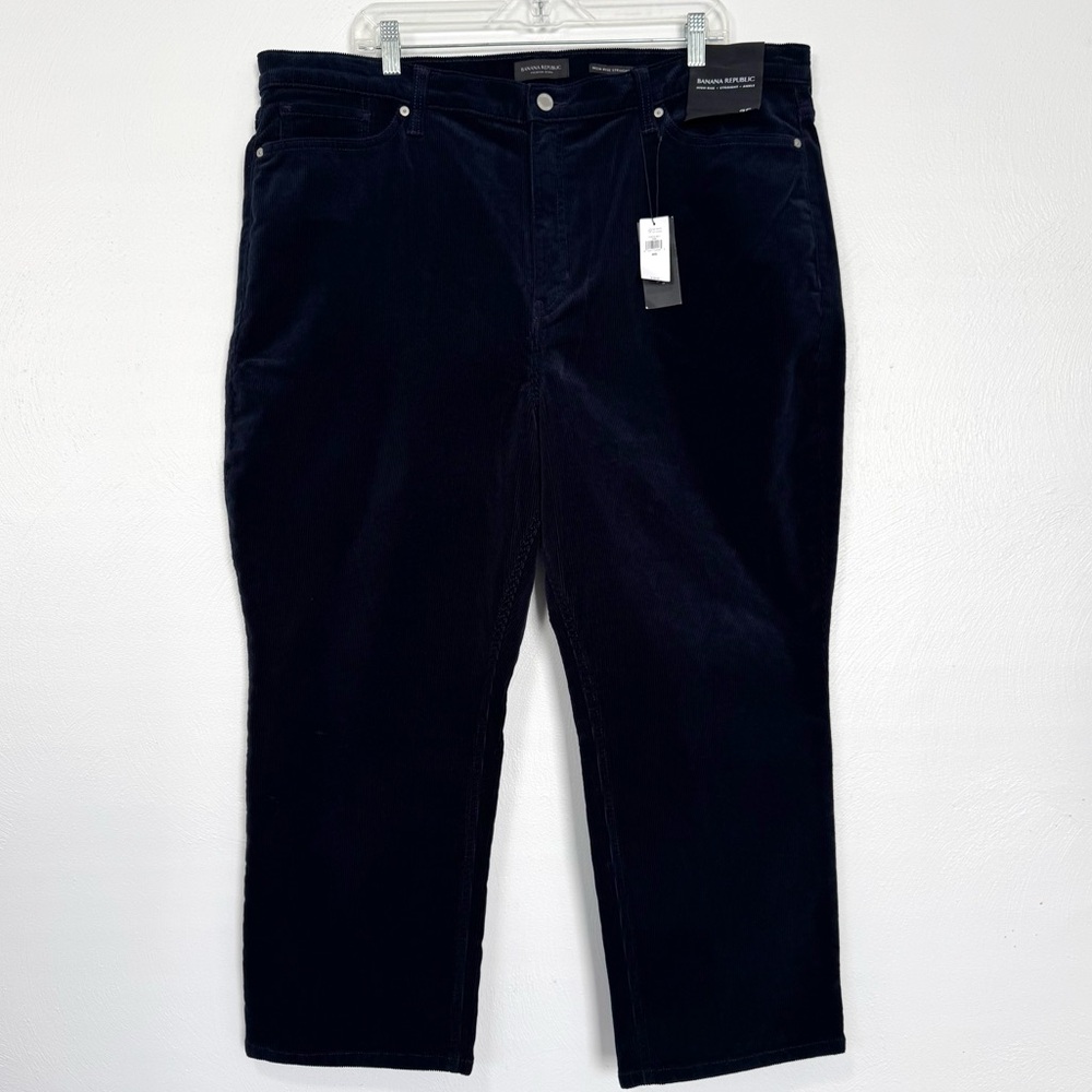 Banana Republic Pants Womens 35S Dark Blue Corduroy Straight Ankle High Rise NWT
